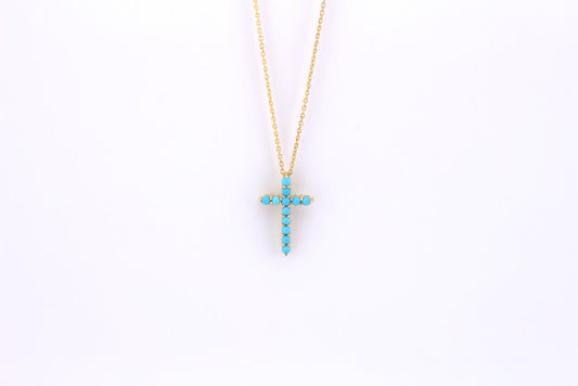 Najova Turquoise Cross Necklace