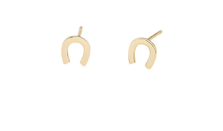 Lucky Horseshoe Stud Earings