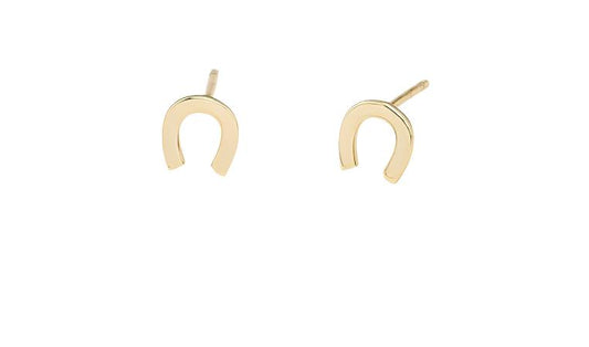 Lucky Horseshoe Stud Earings