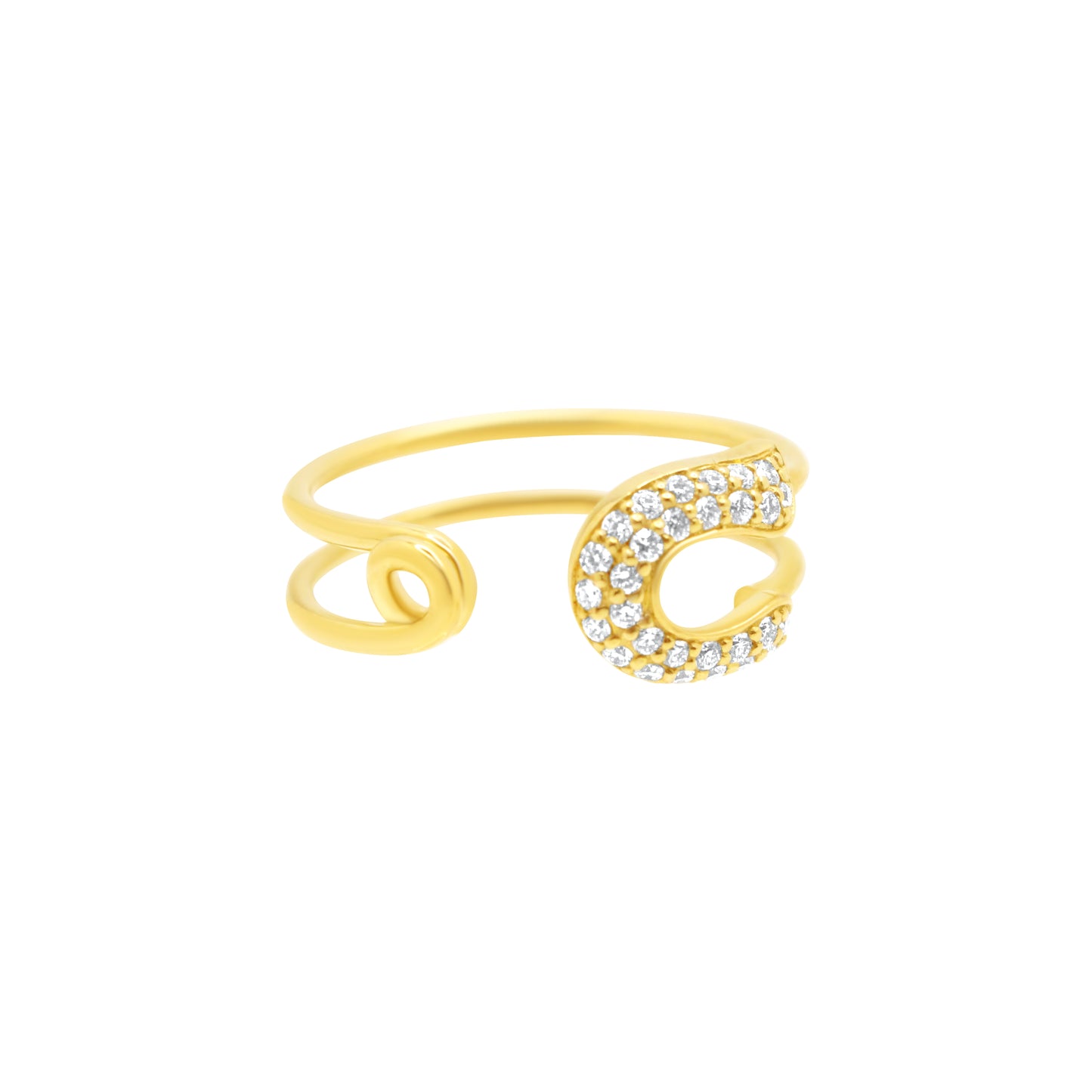 Safety Pin Adjustable Diamond Ring