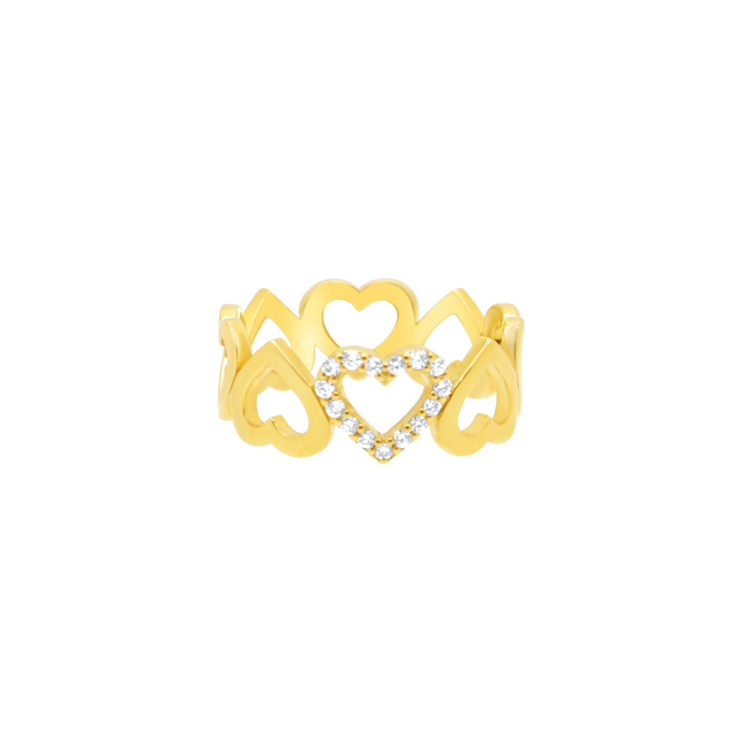 Mini Hearts Diamond Ring