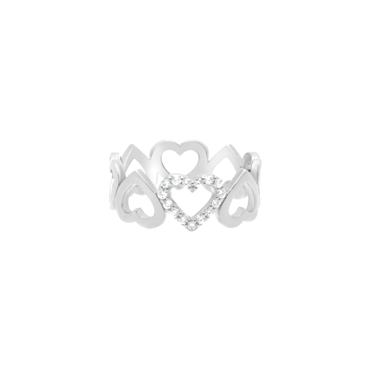 Mini Hearts Diamond Ring