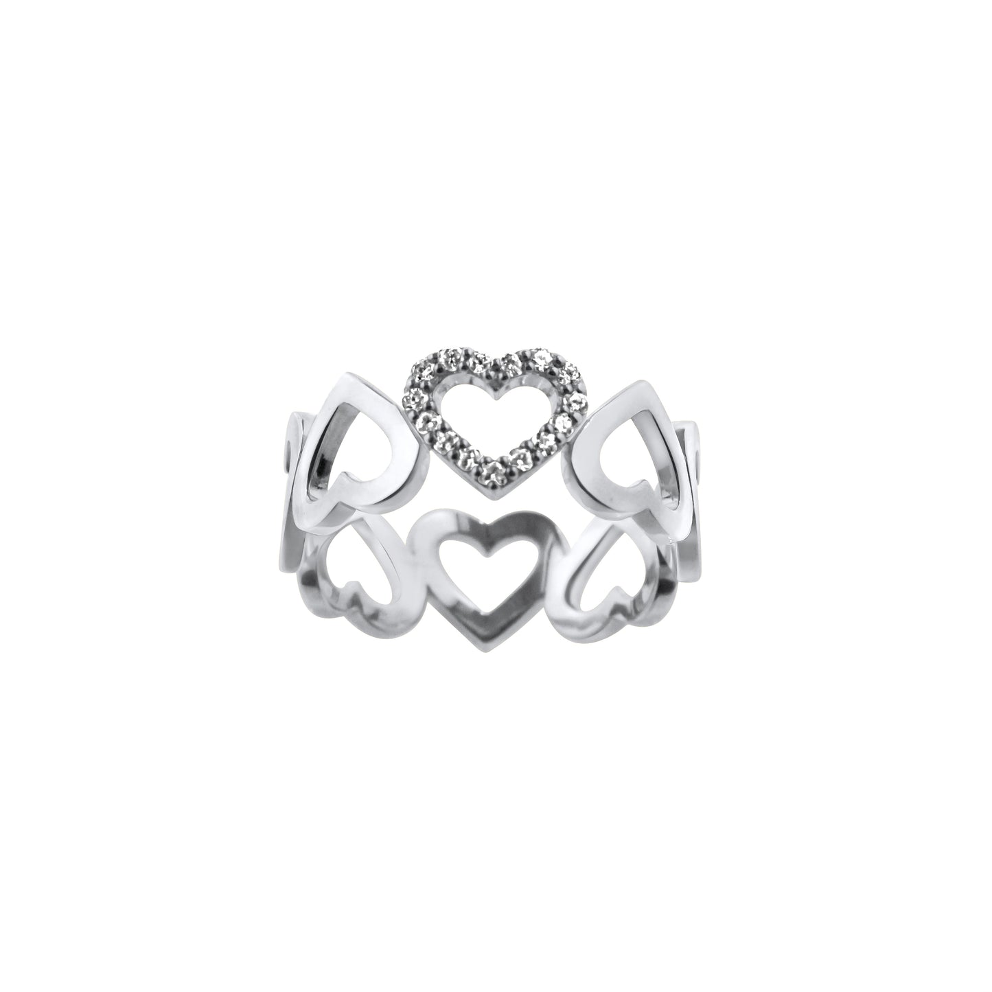 Mini Hearts Diamond Ring