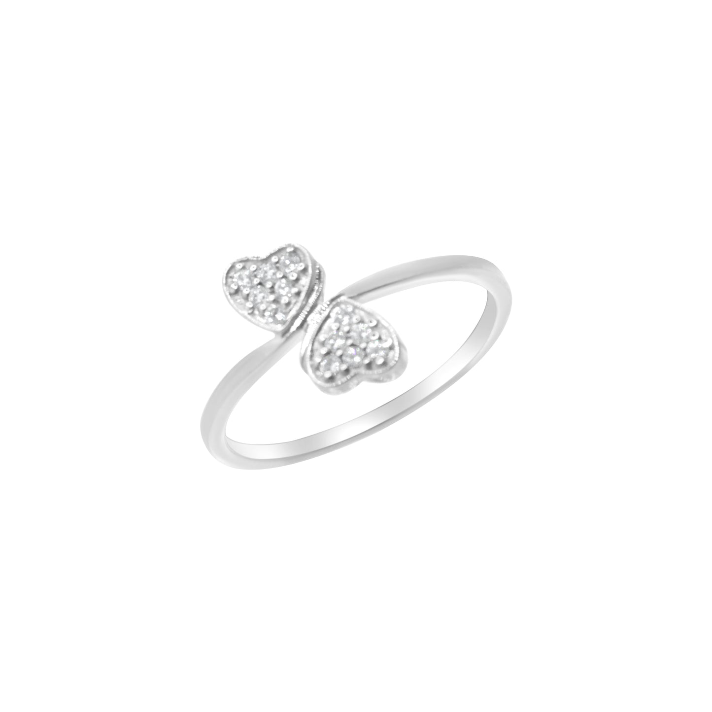 Mini Double Heart Diamond Ring