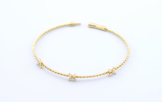 Butterfly Flex 14K diamond Bangle