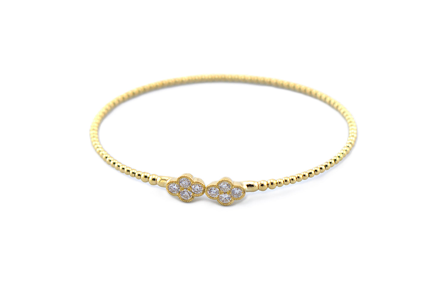 Double Clover Flex 14K Bangle