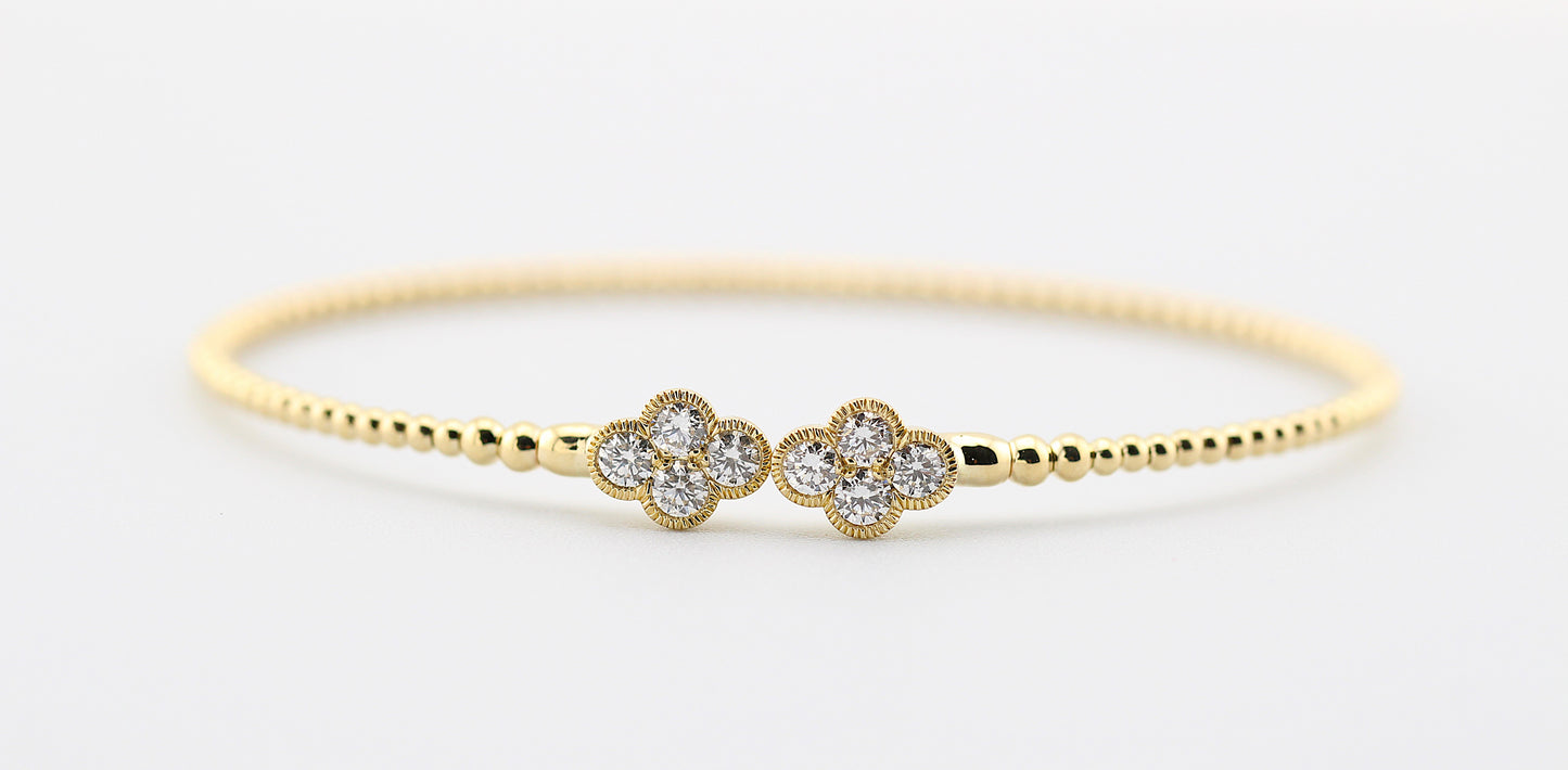 Double Clover Flex 14K Bangle