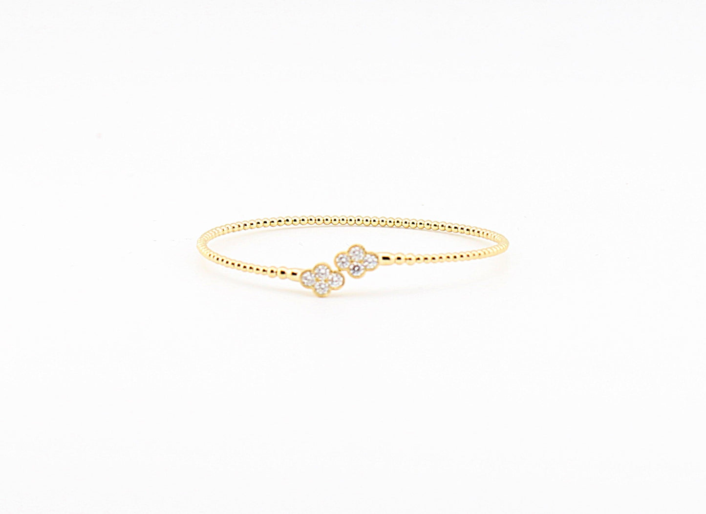 Double Clover Flex 14K Bangle