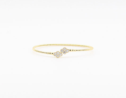 Double Clover Flex 14K Bangle