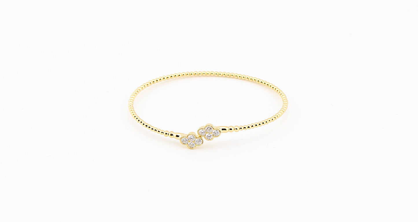 Double Clover Flex 14K Bangle