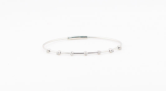 White Gold & Diamond Flex Bangle Bracelet