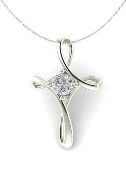 Modern Cross Diamond Necklace