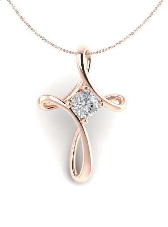 Modern Cross Diamond Necklace