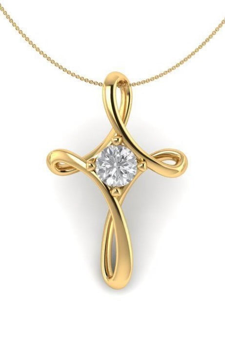 Modern Cross Diamond Necklace