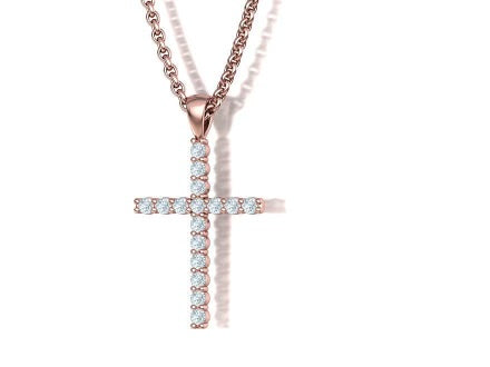 "Diamond Cross" Pendant Necklace